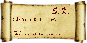 Sánta Krisztofer névjegykártya